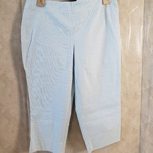 Carolina Belle Montreal White Blue Stripe Capri